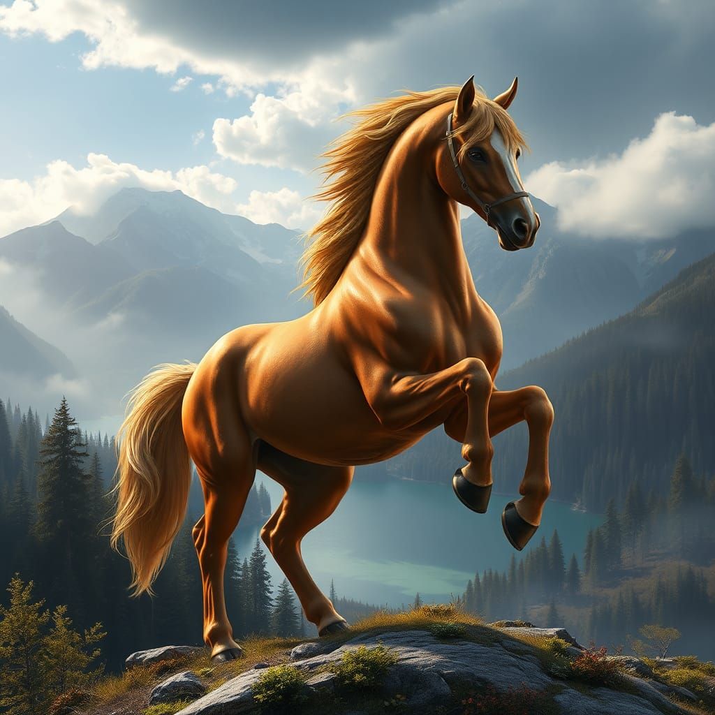 Centaur in Breathtaking Scenery as Detailed Matte Painting