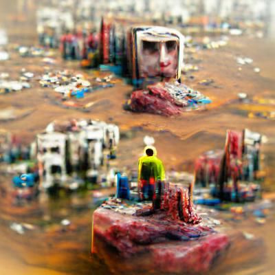 Sci-Fi Retro Depression in Resin Cast Tilt-Shift