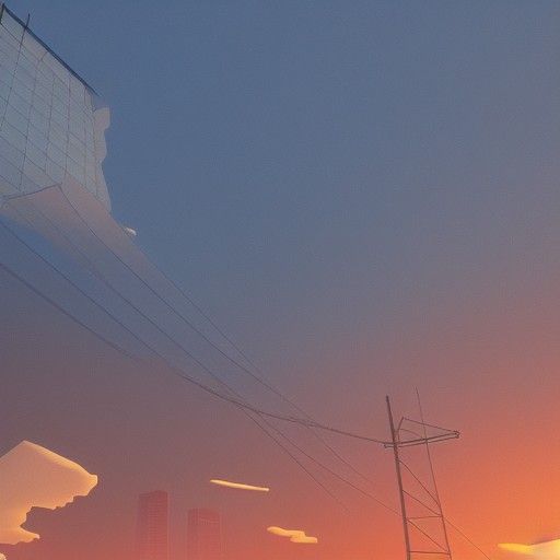 Tokyo Sunset with 3D Shading - Digital Art