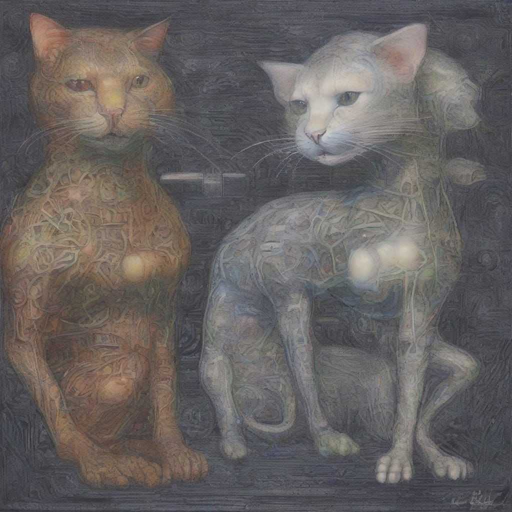 Glowing Feral Frenzy in Cosmic Abstract