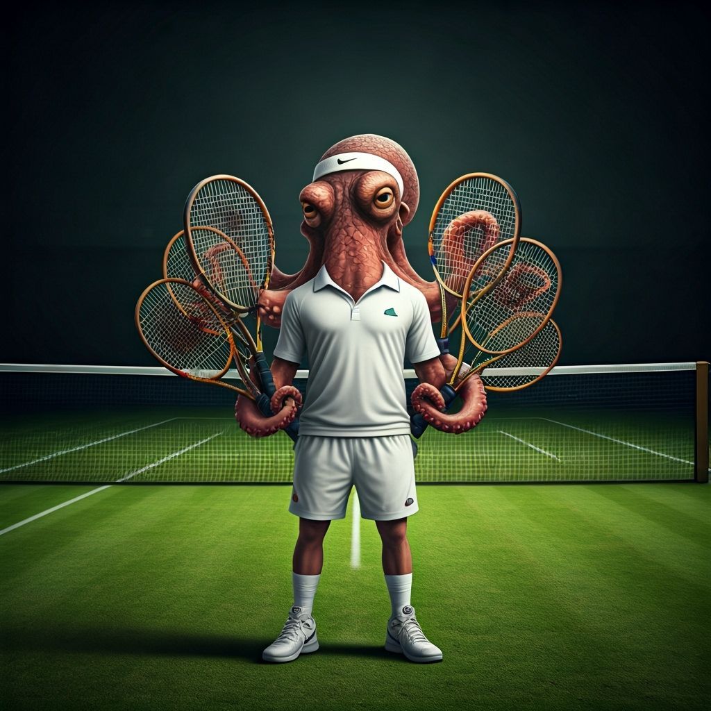 Octopus Tennis Player at Wimbledon, Highly Detailed