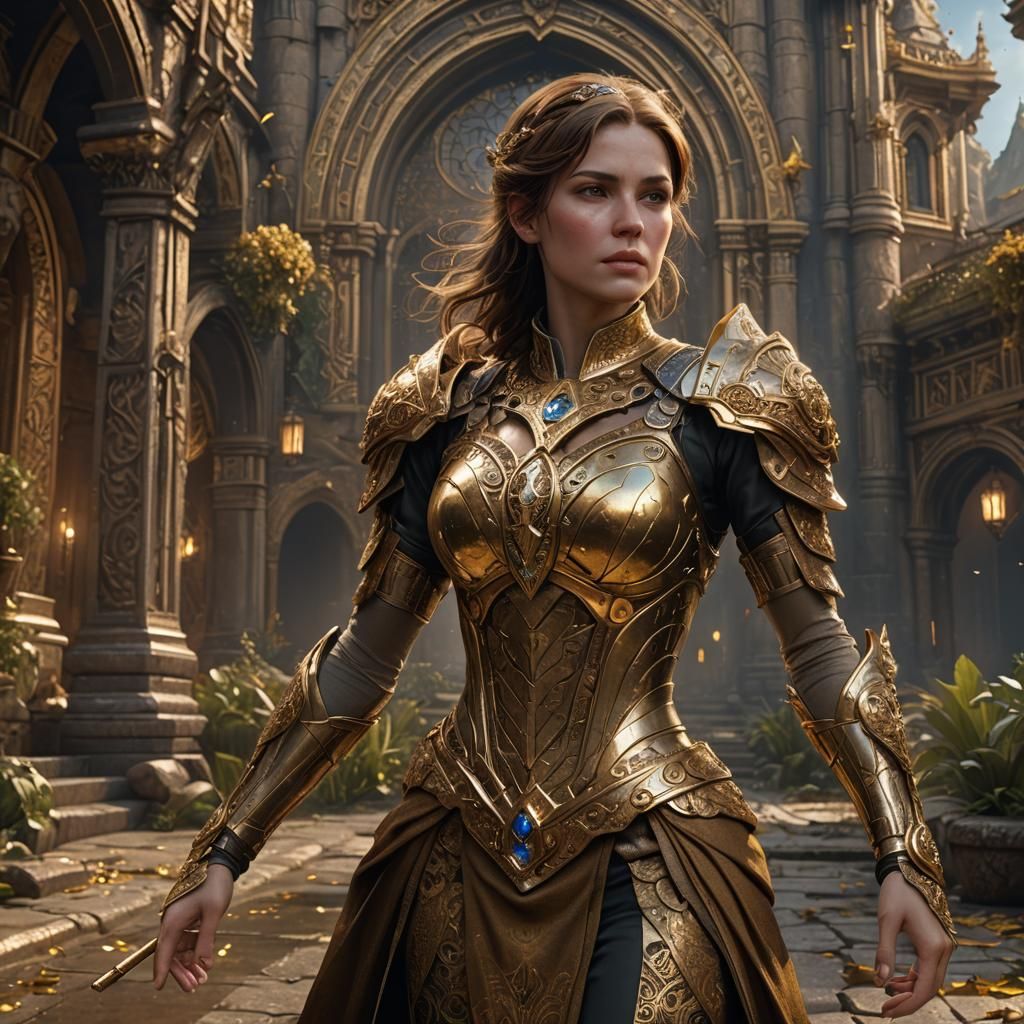 Woman with Brown Hair Wearing Gold Jewelry