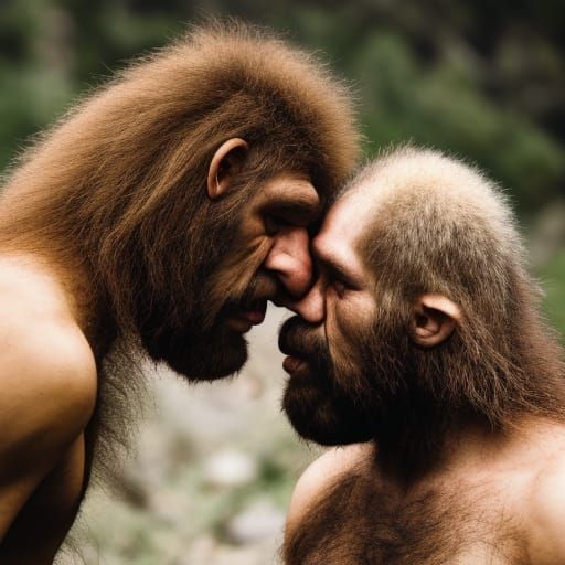 Neanderthal Embrace: A Moment of Connection
