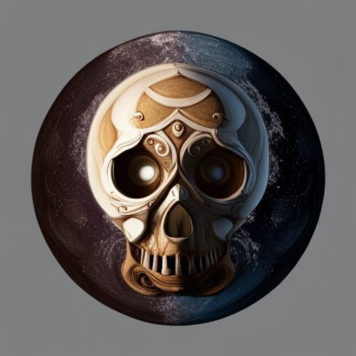 Detailed Skull Moon Stick Fantasy Concept Art