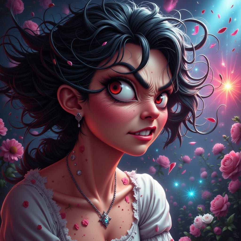 Enigmatic Woman in Vibrant Hues