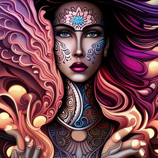 Exquisite Tribal Woman: 3D Digital Art