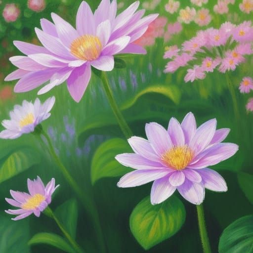 Impressionistic Honeysuckle Flowers in Sunlight