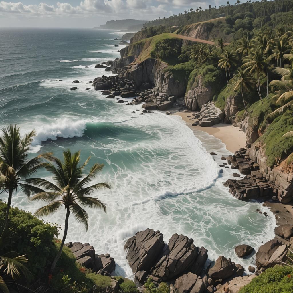 Sea Breeze on a Rocky Shore