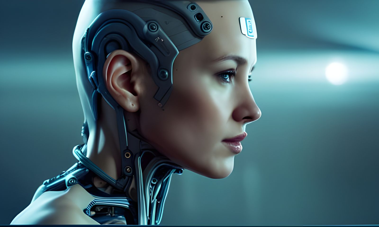 Beautiful Cyberpunk Cyborg Portrait