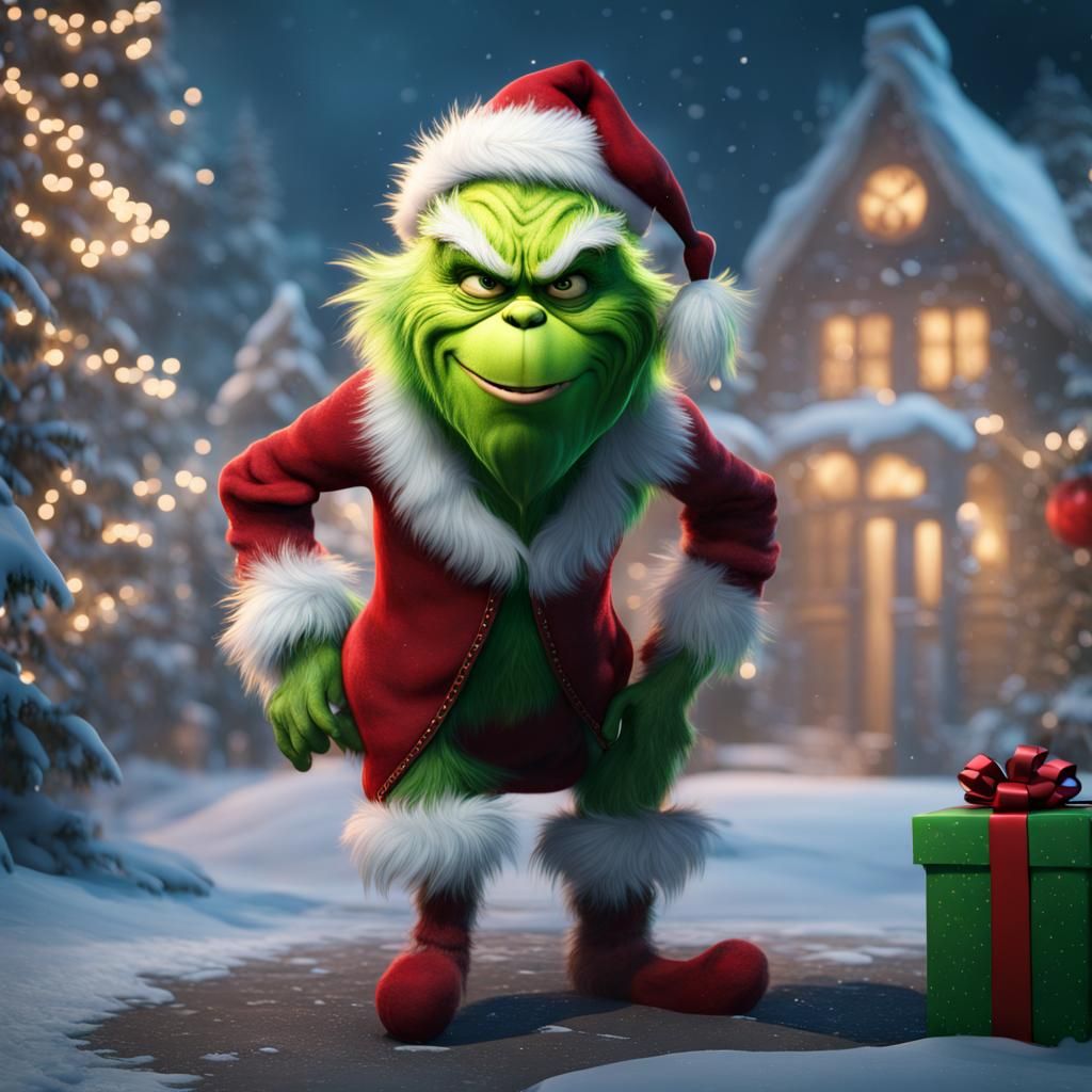 Detailed Christmas Grinch Matte Painting