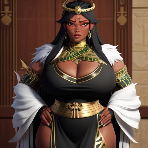 Egyptian Dragon Goddess with Snake Crown and Wings