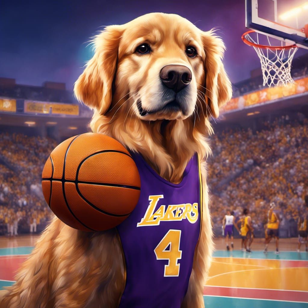 Golden Retriever Basketball Star in Hyperrealistic Detail