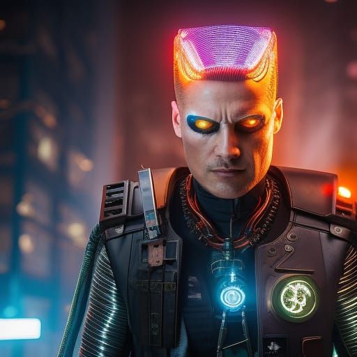 Cyberpunk Menace Portrait in Ultra Realistic Style