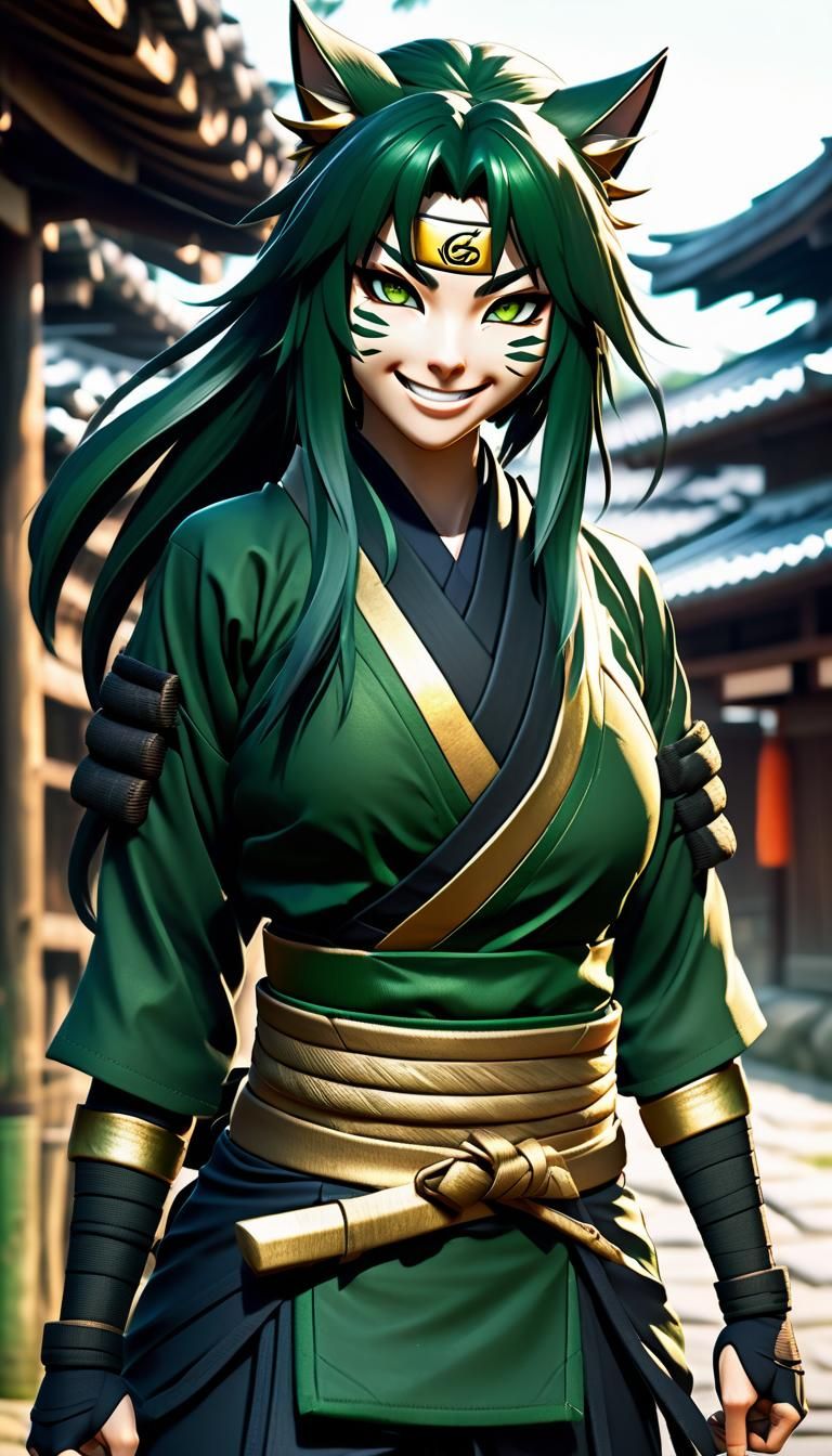 Ninja Catgirl Leaps from Edo Village: Anime Action