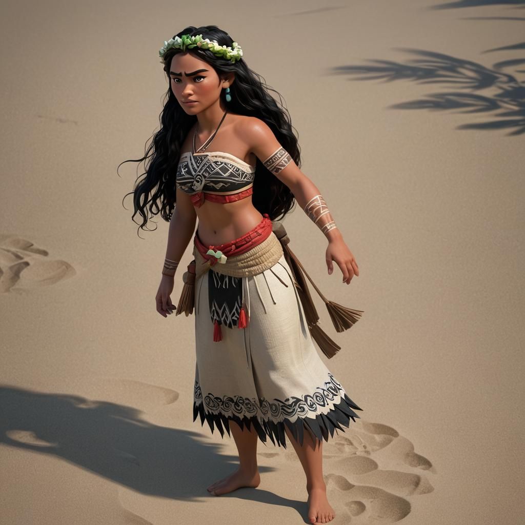 Moana in 3D Anime Art Style