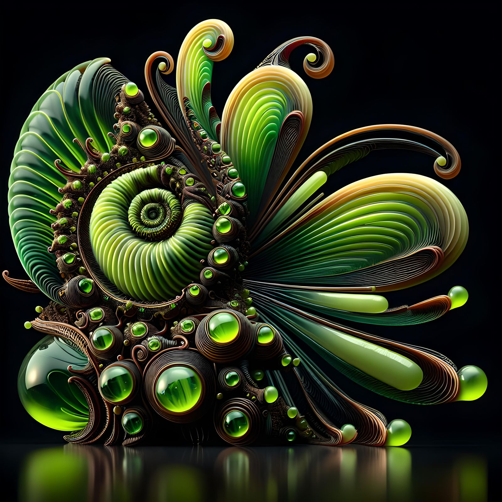 Surreal Glass Creature in Digital Art Style