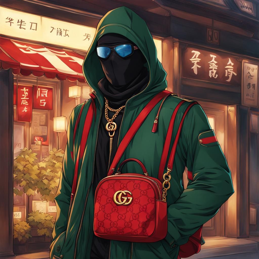 Gucci Man with Balaclava in Anime Style