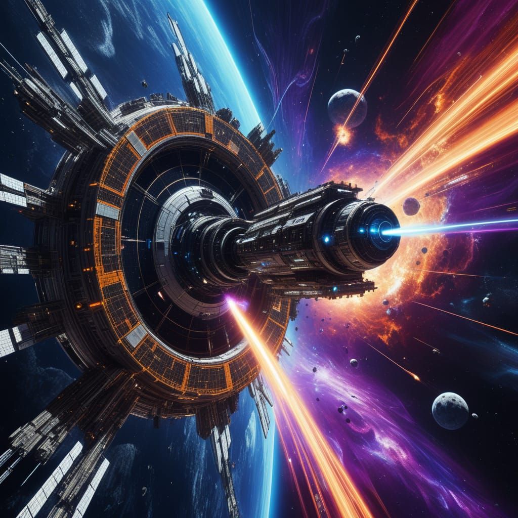 Epic Sci-Fi Space Station Battles Black Hole