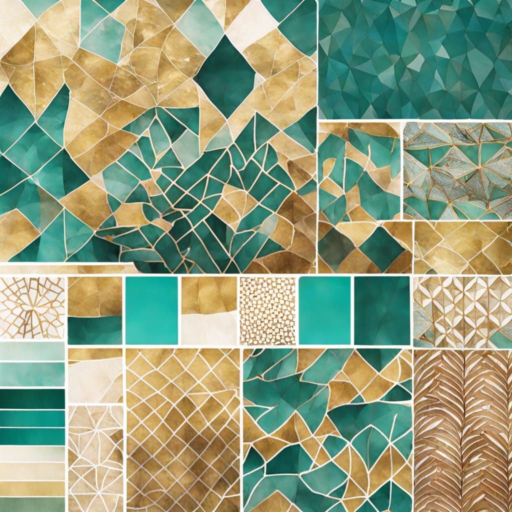 Ethereal Tessellations in Teal and Gold