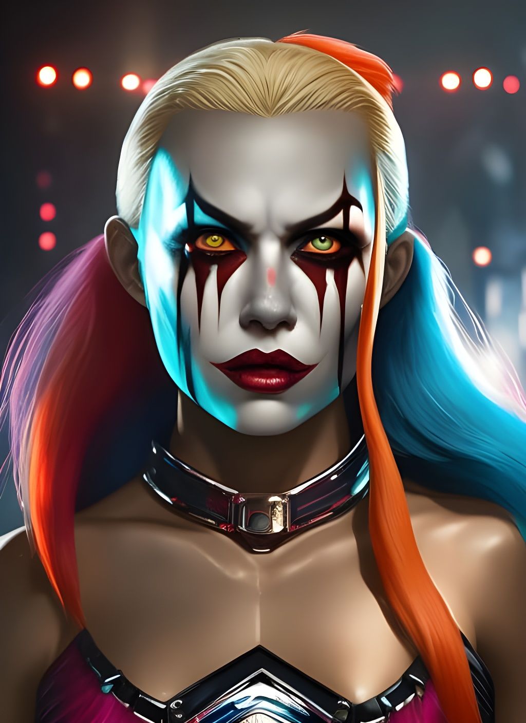 Harley Quinn Inspired Comic Book Art Portrait