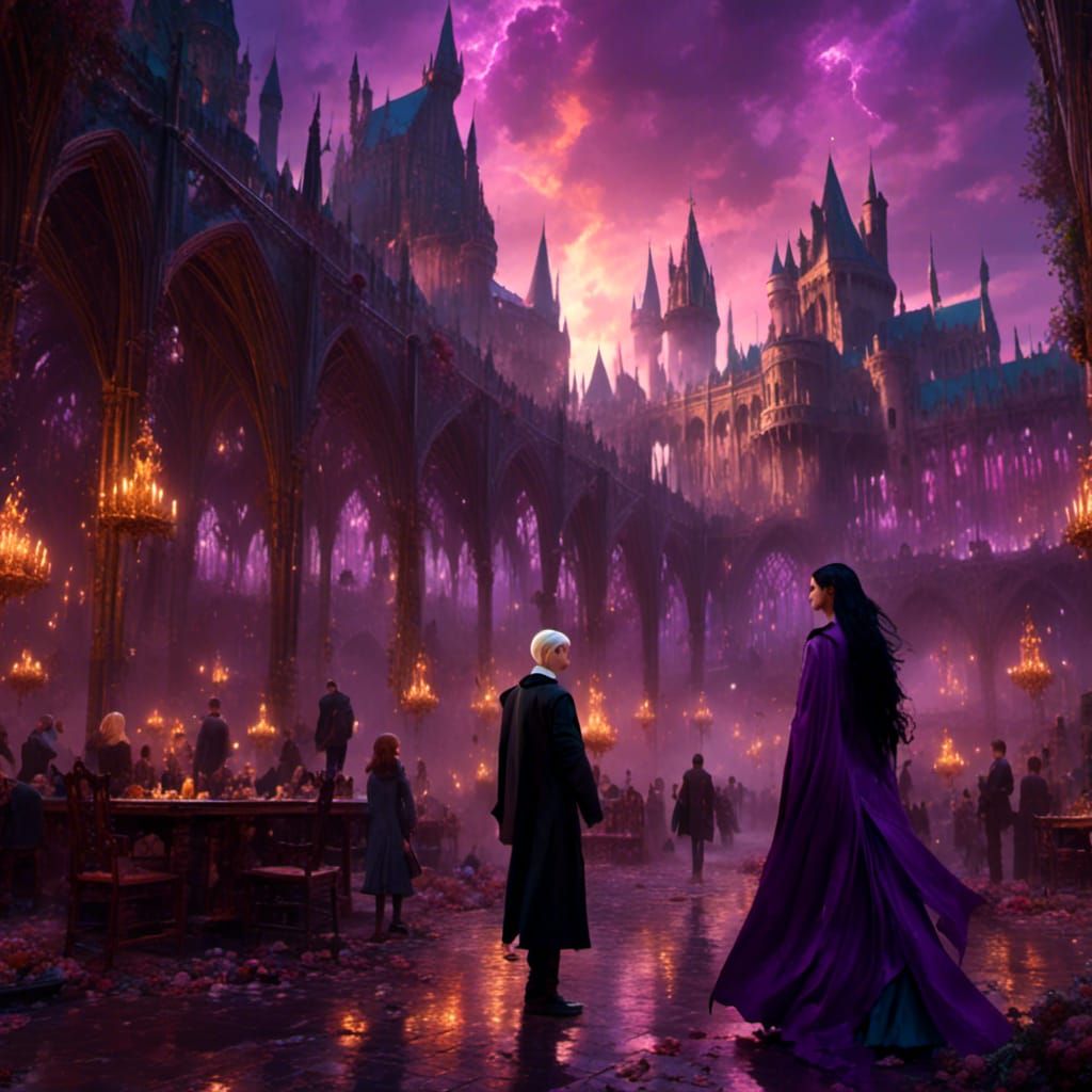 Draco Malfoy Hugging a Girl at Hogwarts