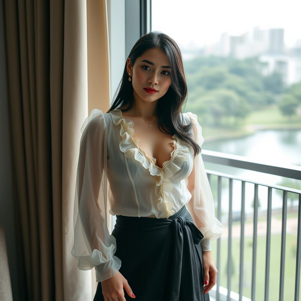 Steampunk Vietnamese Woman with Muscular Physique