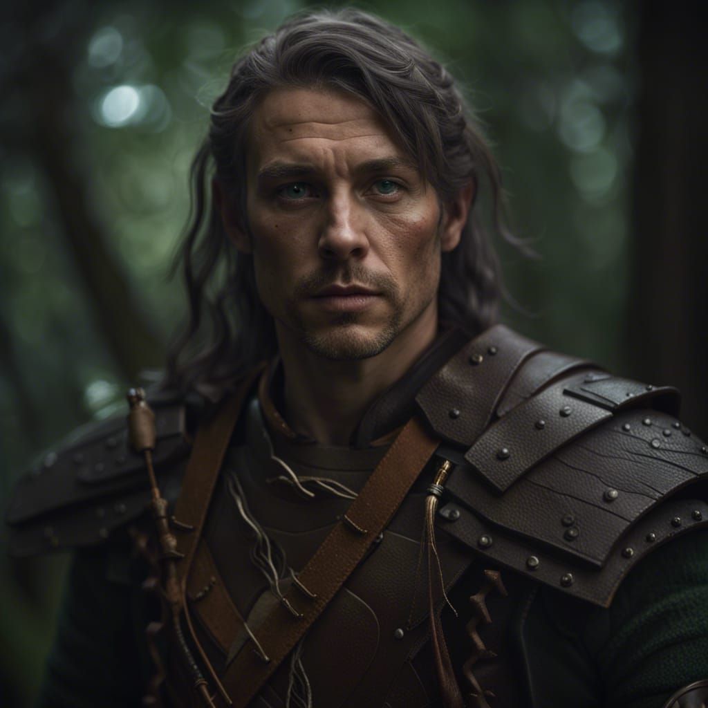 Half-Elf Druid Portrait in Atmospheric Style