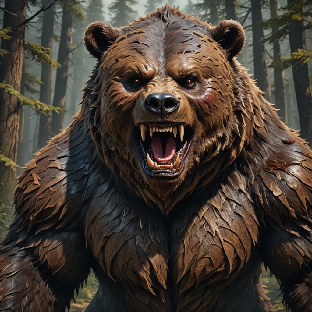 Monstrous Humanoid Bear Portrait in Unreal Engine