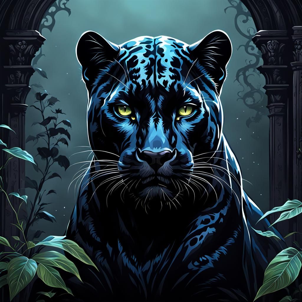 Gothic Panther Digital Art in 8K Resolution