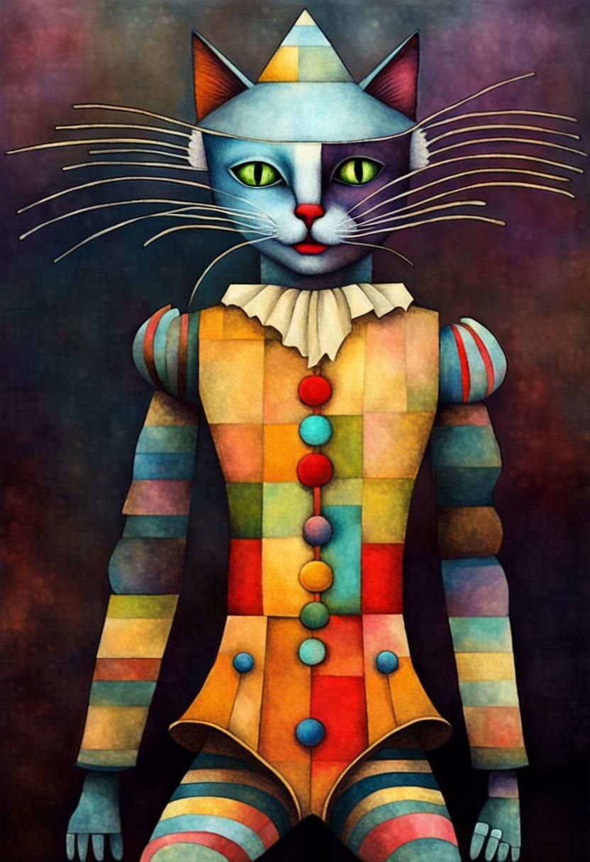 Cyborg cat clown.