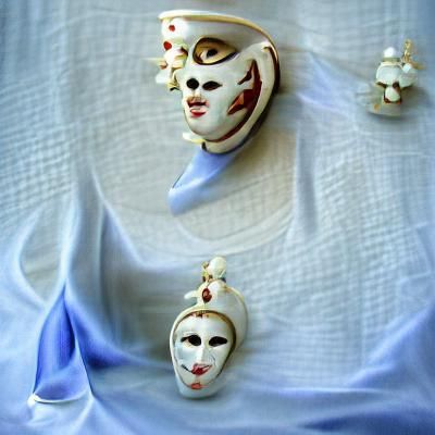 Ornate Jeweled Porcelain Venetian Mask