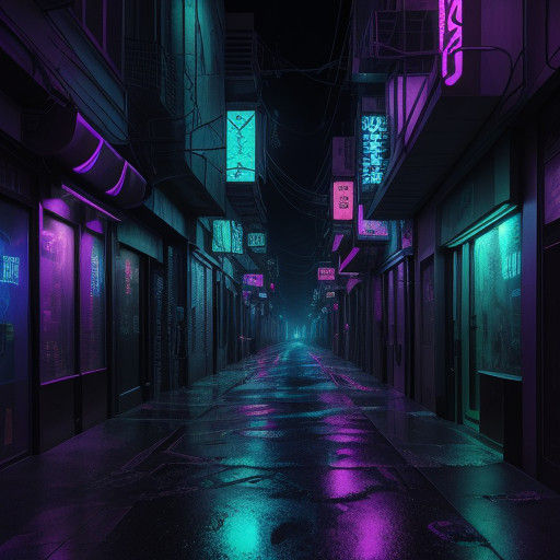 Cyberpunk Digimon Narcotics Dealer in Neon-Lit Alleyway