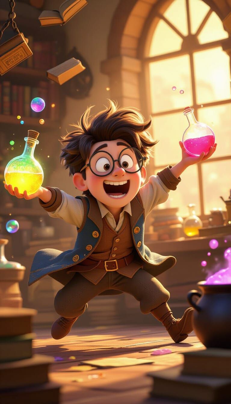 Pixar Style Alchemist Potion Chase