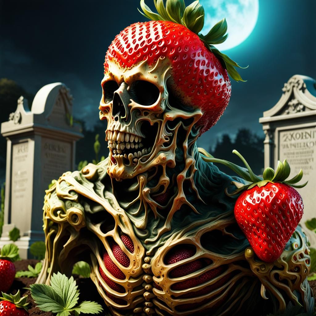 Zombie Strawberry Emerges: Hyperrealistic Digital Graveyard ...