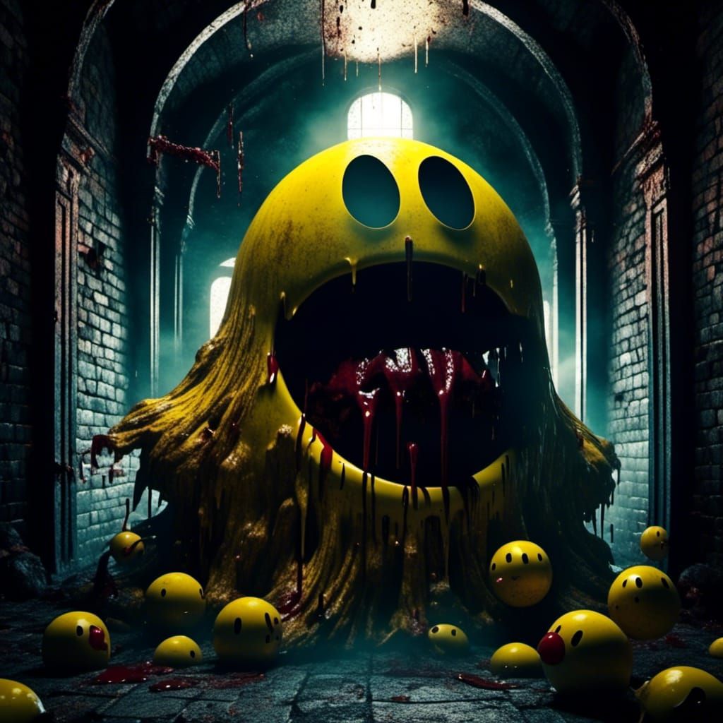 Disturbing Demonic Pac-Man Horror