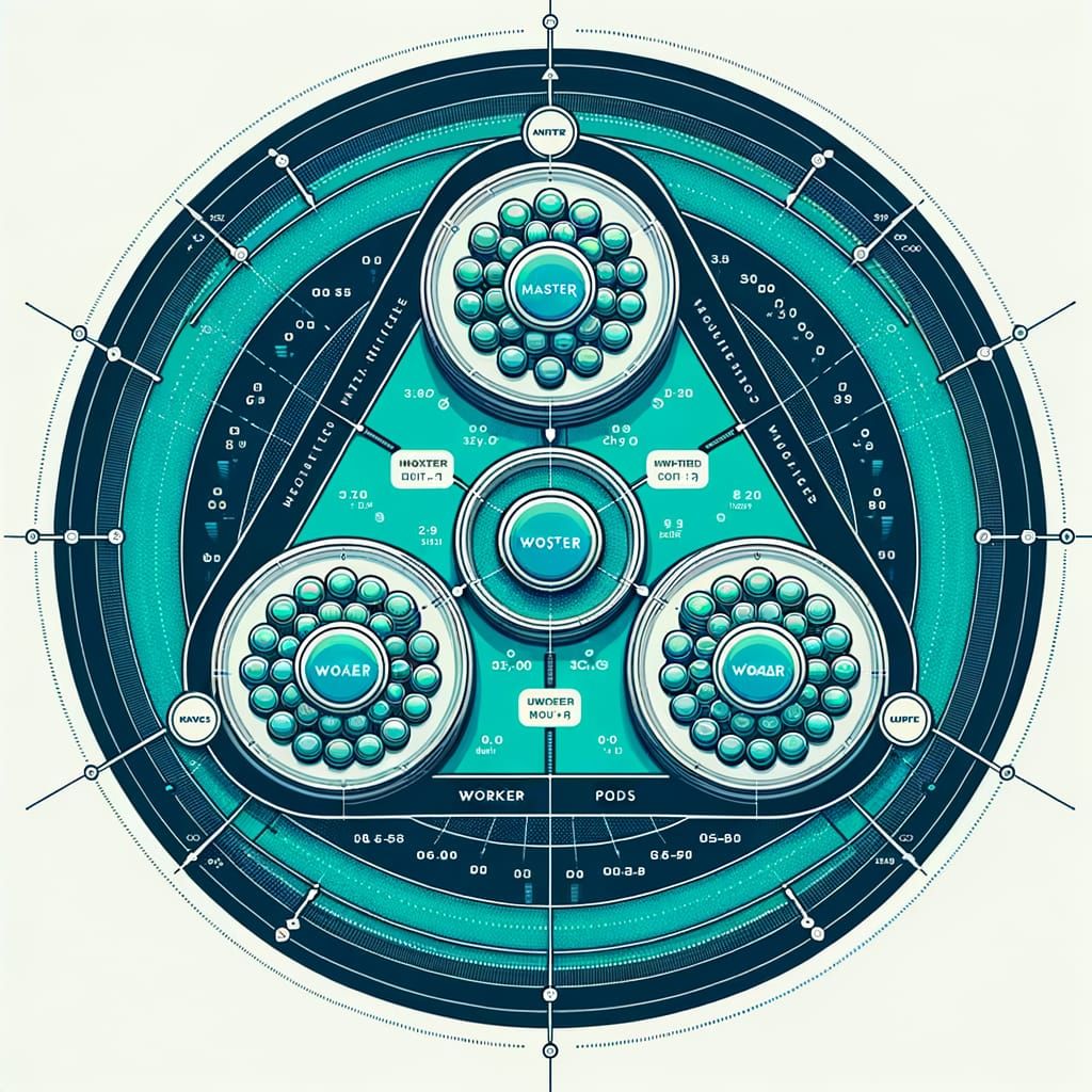 Technical Infographic: Master-Worker Architecture Diagram