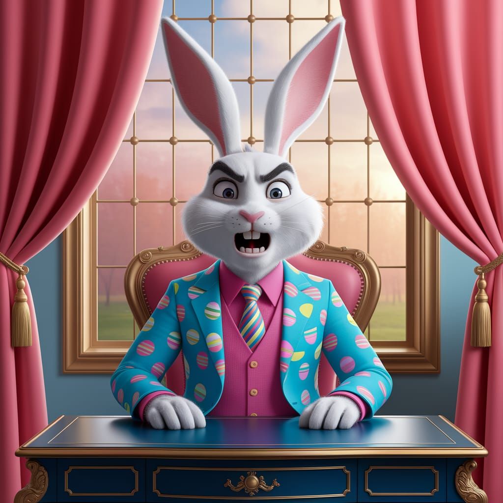 Easter Bunny in 3D Pixar-Style Animation