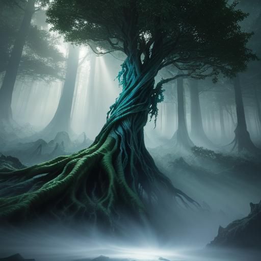 Demon in Mystical Forest: Dark Fantasy Concept Art