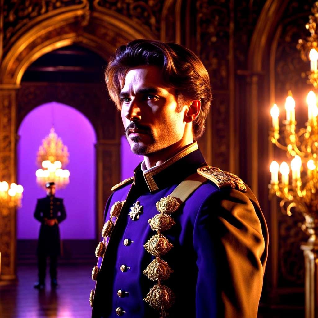 Wealthy Soldier in Cinematic Film Still