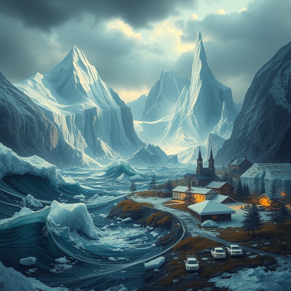 Alaskan Glacier Calving Creates Destructive Tidal Wave