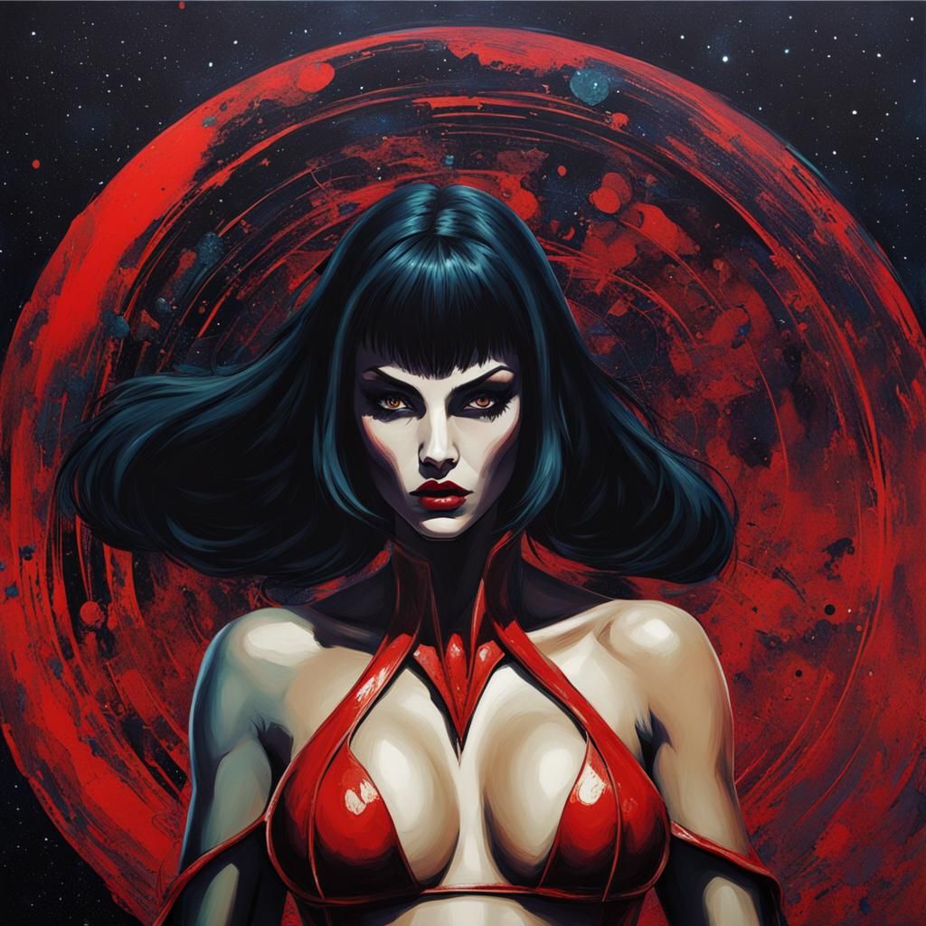 Vampirella in Metroidvania Outer Space