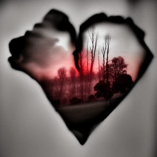 double exposure bleeding broken heart