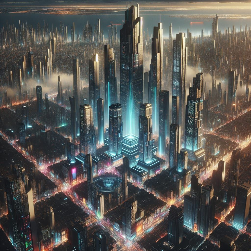 Futuristic Megacity in the Clouds: Digital Matte Painting