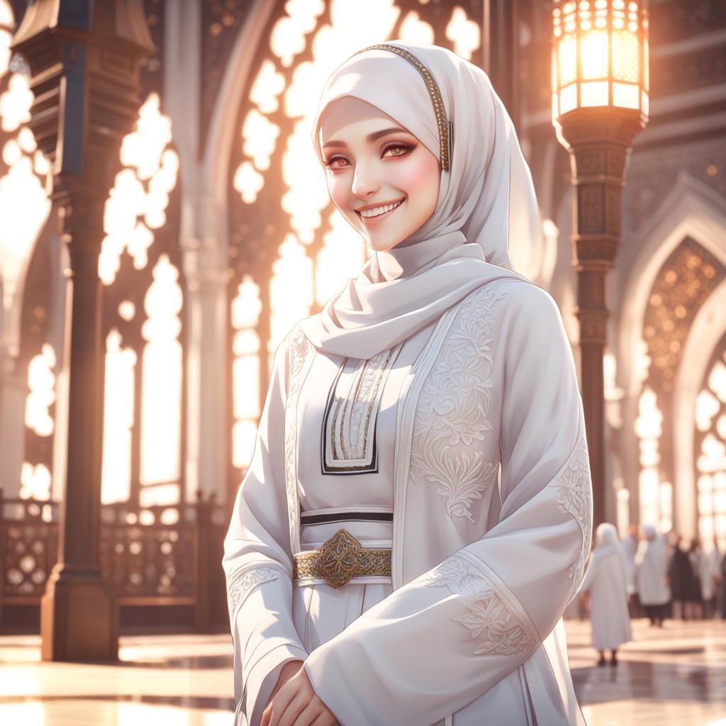 Muslim girl smiling