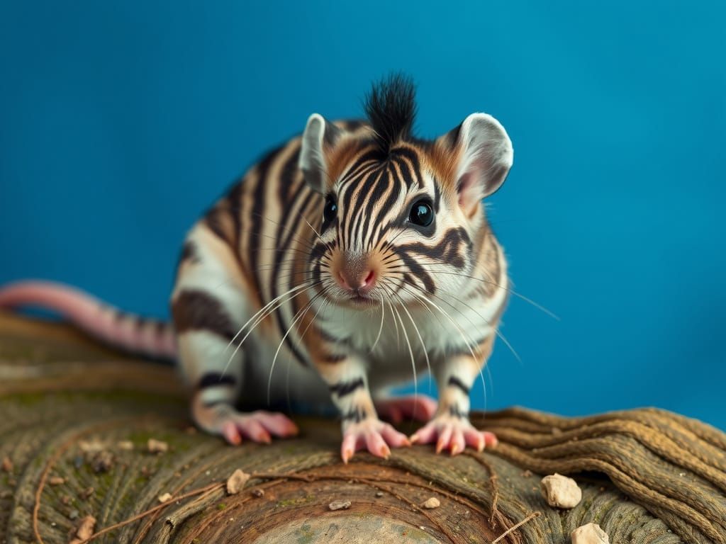 Zebra Mouse in Vibrant Stripes
