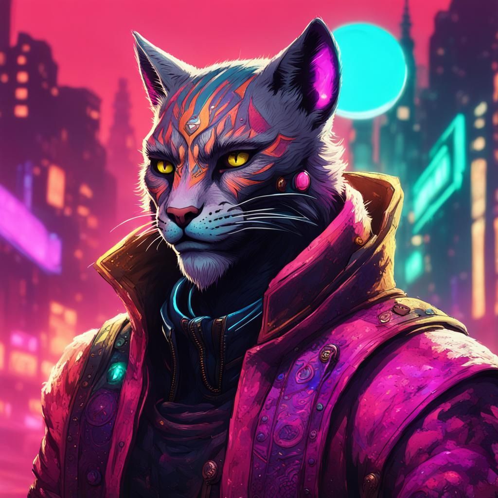 Cyberpunk Khajiit: Fantasy Meets Blade Runner