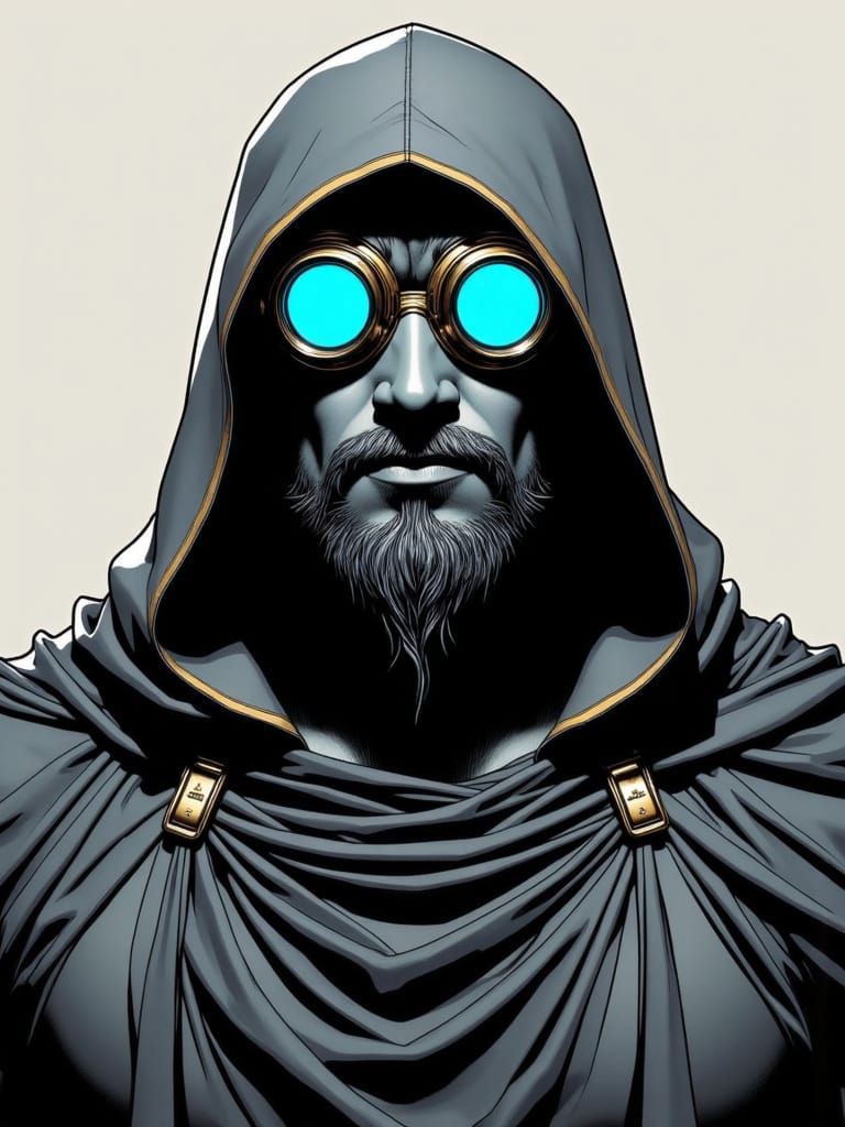 Heroic Steampunk Warrior in Electric Blue