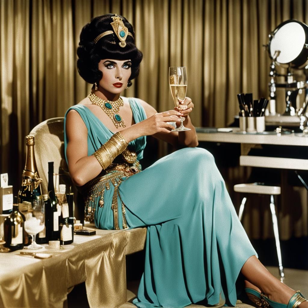 Elizabeth Taylor as Cleopatra: Colorful Portrait
