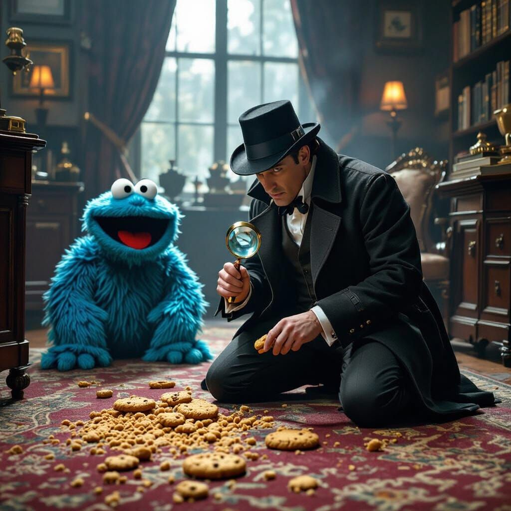 Sherlock Holmes Investigates Cookie Monster in Victorian Stu...
