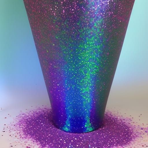 Holographic Vase with purple Holographic glitter& blue Holographic glitter& green Holographic glitter& magenta pink Holo...